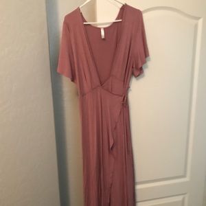Rose colored maxi dress